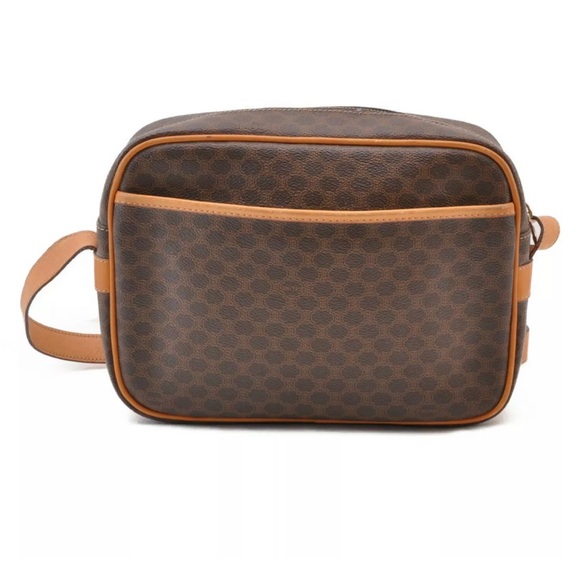 Celine Macadam Brown Monogram Messenger Bag with Tan Trim - Picture 3 of 10